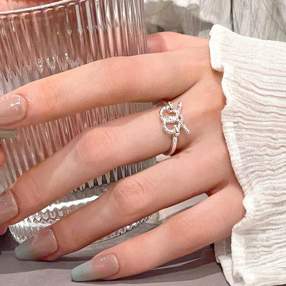 Retro Heavy Industry S plain ring, non-fading opening adjustable index finger ring
