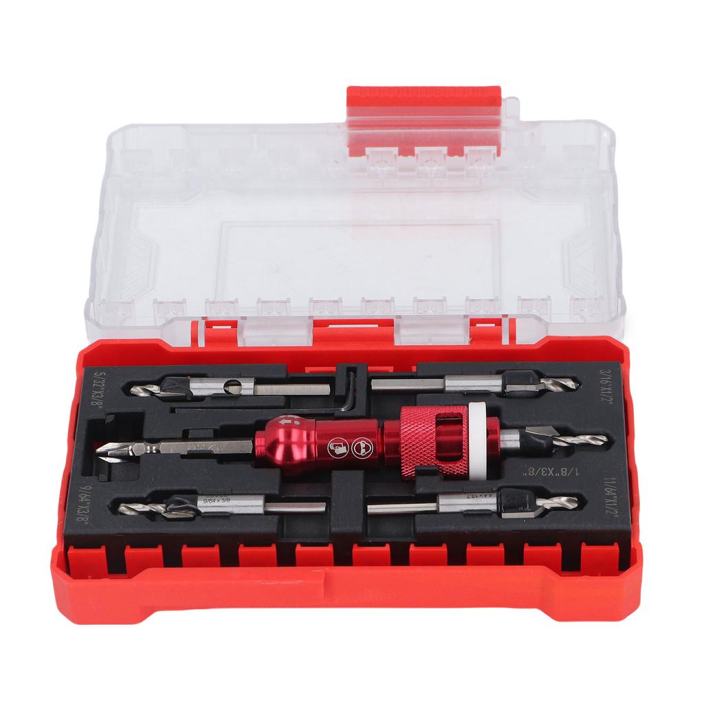 Countersink Drill Bit Set with Adjustable Depth Stop Counter Sink Drill Bits Tool Kit for