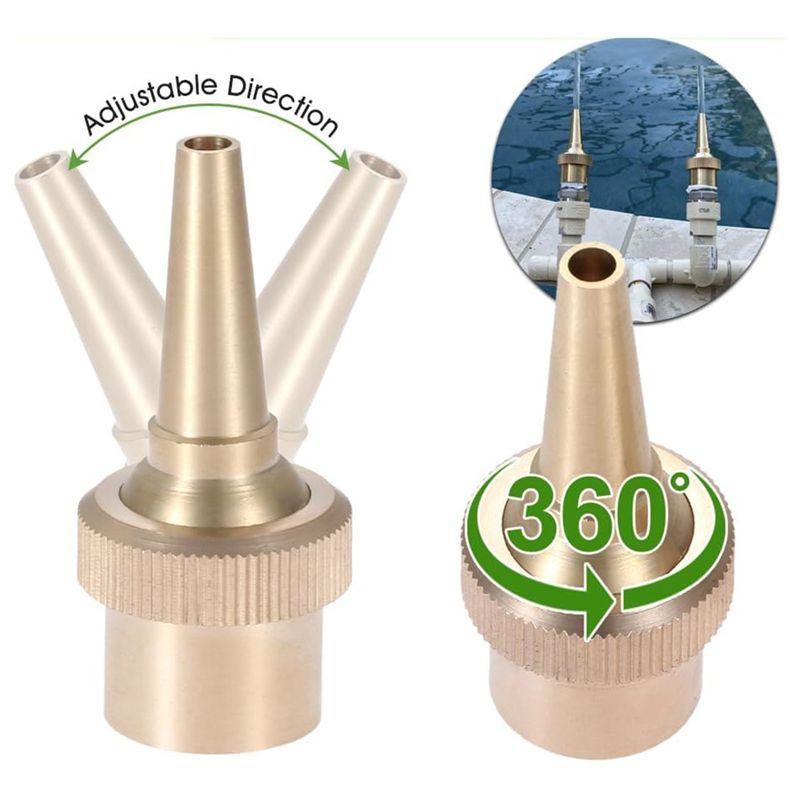 A20F-8 PCS 1/2 Inch Brass DN15 Fountain Nozzle Water Fountain Spraying Adjustable Direction Jet Fountain Heads