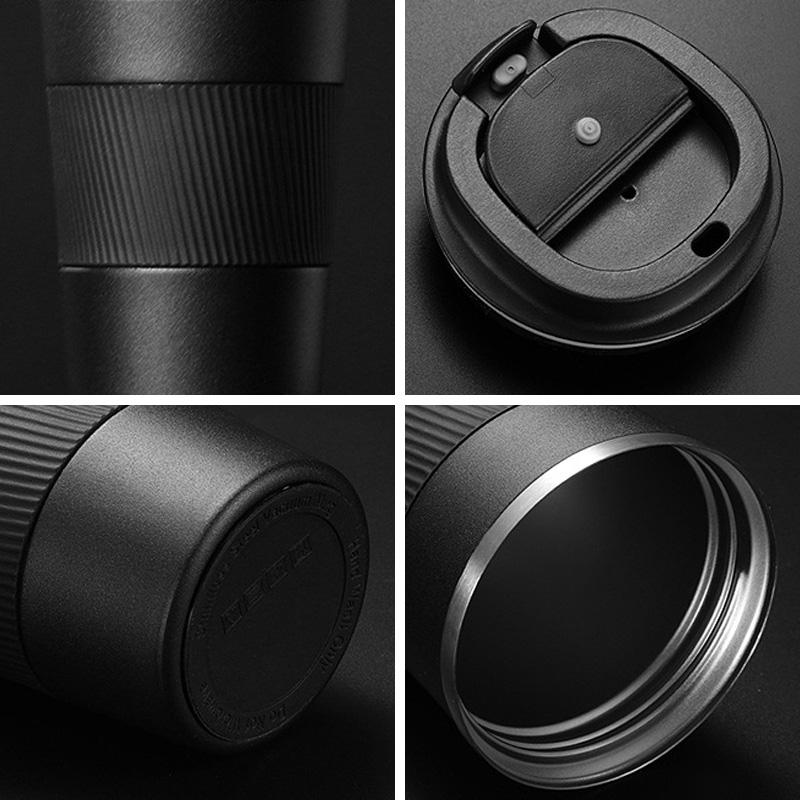 500ML Stainless Steel Coffee Cup Lightweight Thermal Cup Leak-Proof Non-Slip Car Water Cups Vacuum Travel Insulated Water Bottle