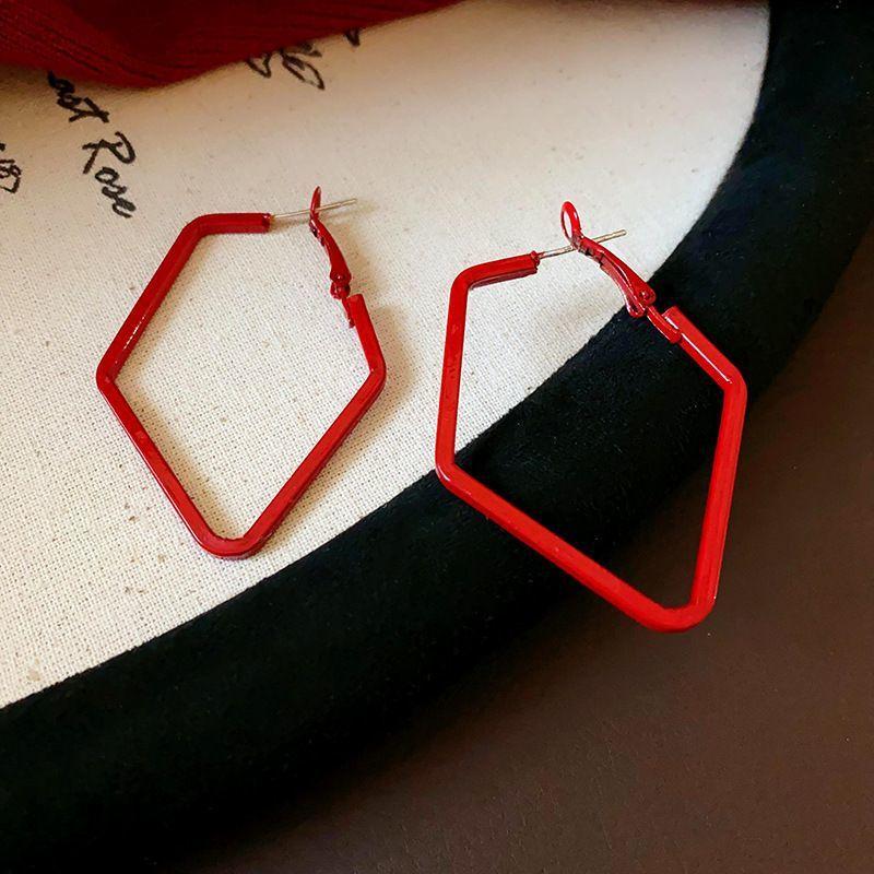 Red Love New Year's Earrings Women's Simple Festive Earrings Versatile Fashion Earrings