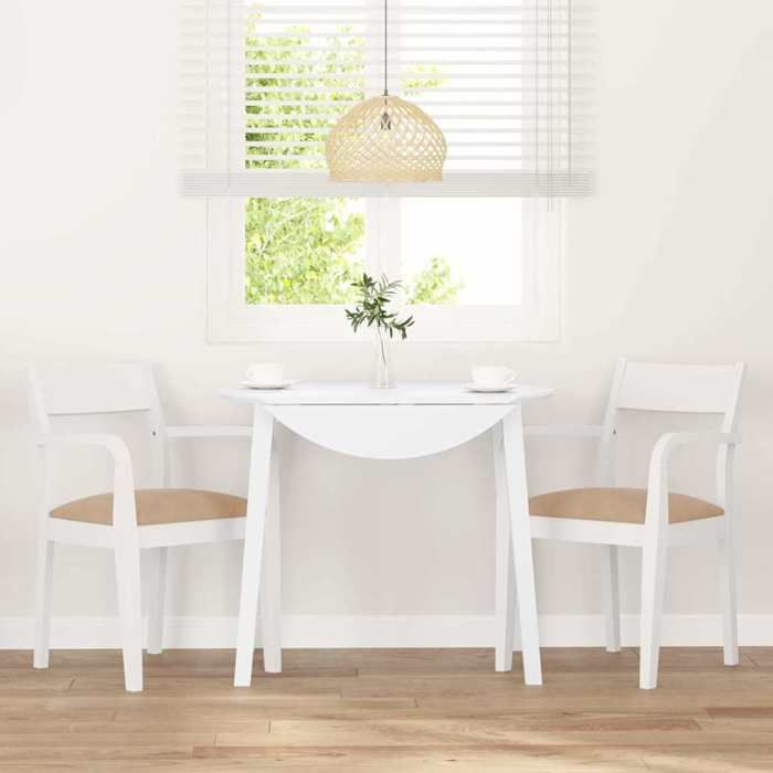 VidaXL Chaises à manger coussins 2 pcs blanc bois massif caoutchouc, chaise à dîner, chaise, chaise de salon, chaises à 4102514