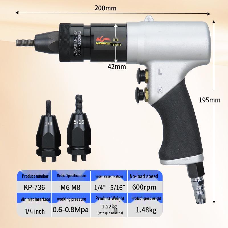 Gaobao M5-M10 Industrial Pneumatic Rivet Nut Gun with Self-Locking Head