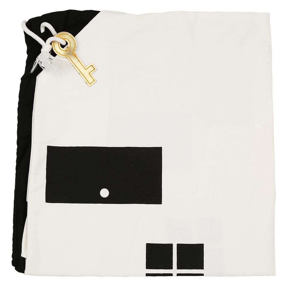 Drawstring Children Toys Storage Bag Massive Capacity House Appearance Black