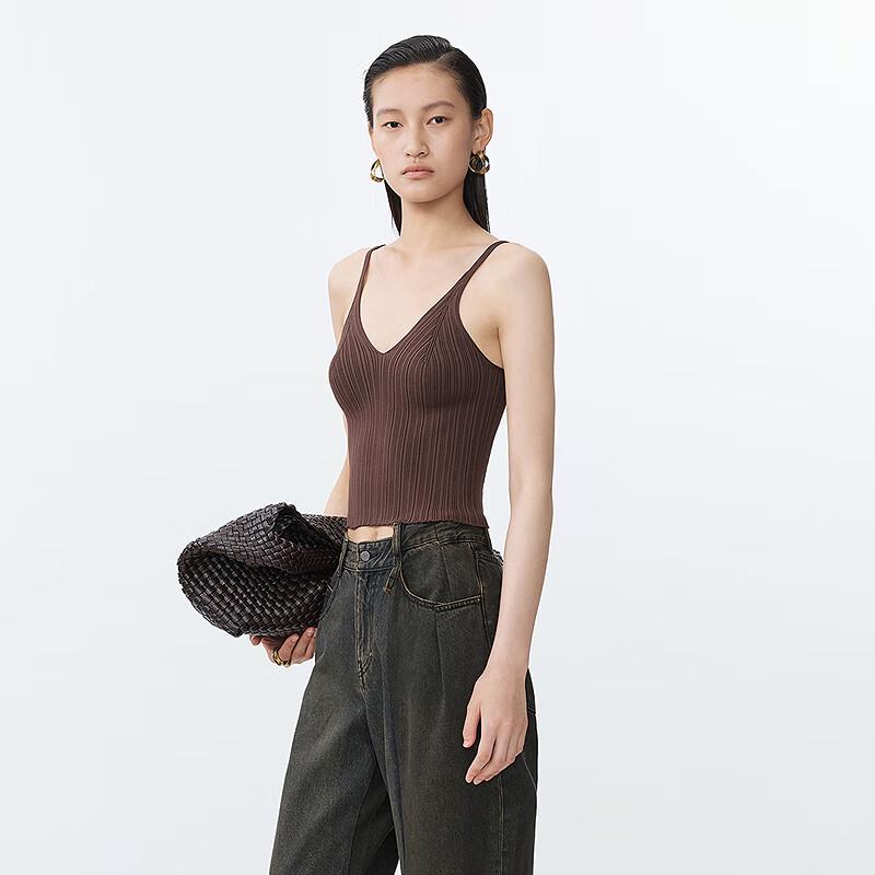 JNBY Women's Slim-Fit Sleeveless V-Neck Knit Top