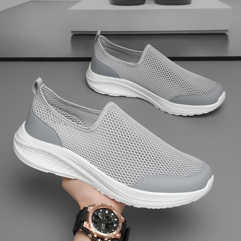 YRZL Mens Sneakers Lightweight Wear Resistant Casual Air Mesh Running Shoes Spring Black Walking Shoes Plus Size 39-48