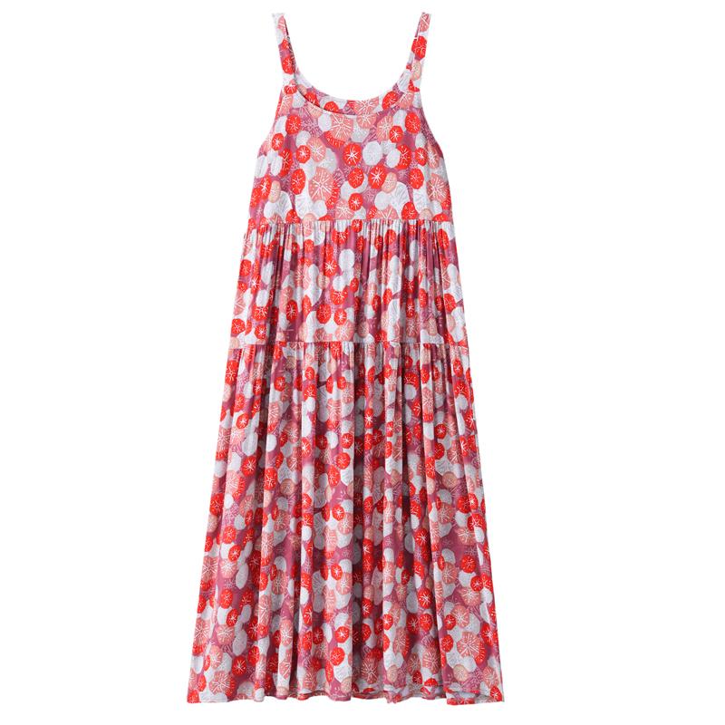 Elegant Sling Dress for Women Plus Size Casual Summer Long Dress Vintage Middle-aged Women's Clothing