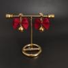 2024 D Retro Wine Red Velvet Rose Pearl Earrings: Hong Kong Style, Autumn/Winter Trend
