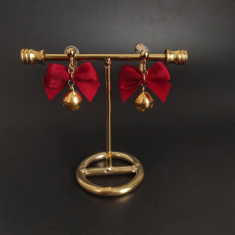 2024 D Retro Wine Red Velvet Rose Pearl Earrings: Hong Kong Style, Autumn/Winter Trend