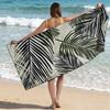 Custom Made Logo Private Label Digital Printing Sublimated Green Leaf Design Microfiber Beach Towels