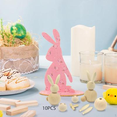 10 Stück Oster Unfertige Holz-Klammerpuppen Figuren Puppenfiguren für Feiertags-Kunsthandwerk