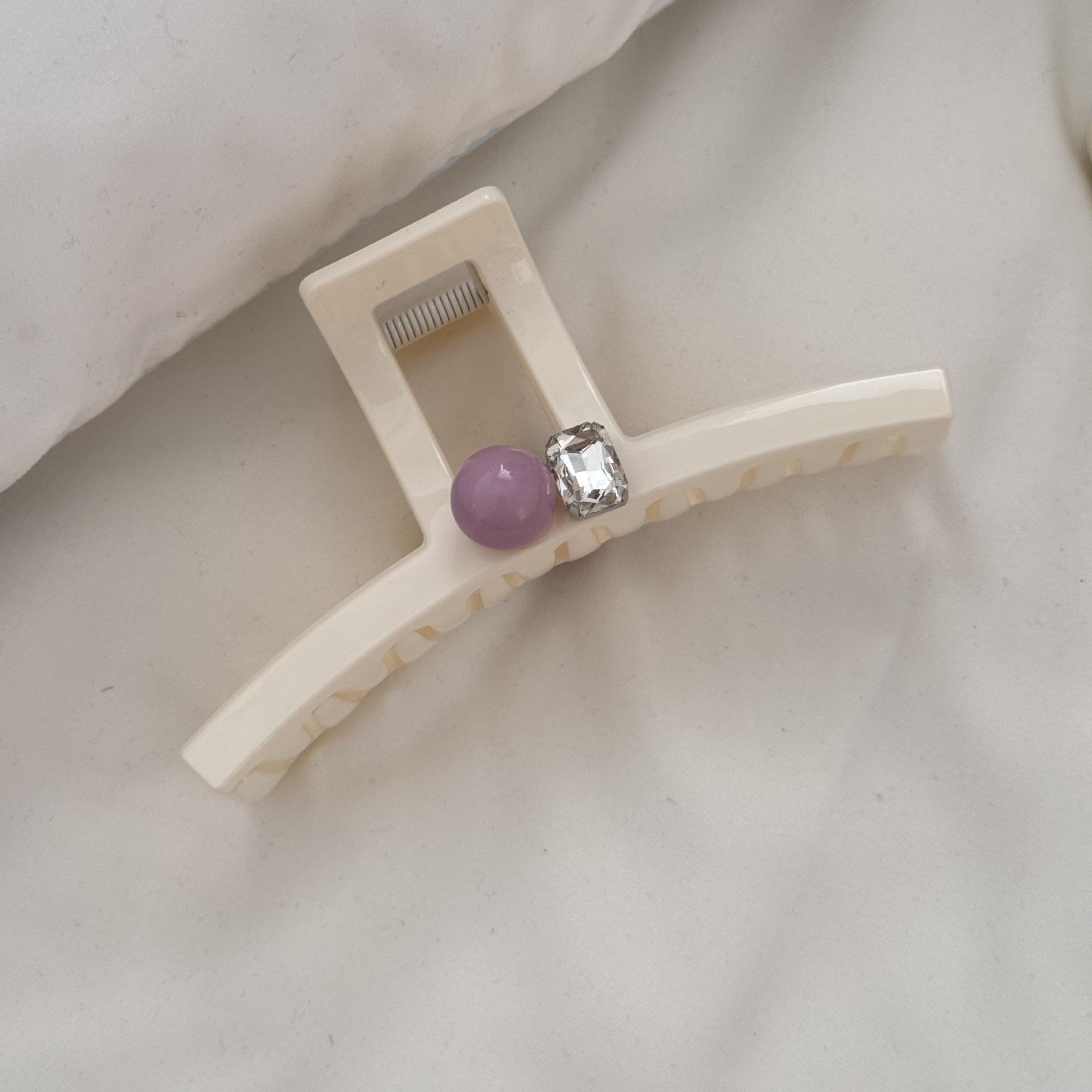 

korean hair accessories Cream color ball grab clip Korean girl shark back of the head plate hairpin hair volume female Crab NEW