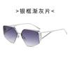 Fashionable Polygon Alloy Metal Sunglasses for Female & Male Stylish Euro-American INS Stylish Sun Eyewear for a Chic Look