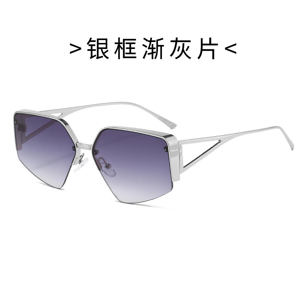 Fashionable Polygon Alloy Metal Sunglasses for Female & Male Stylish Euro-American INS Stylish Sun Eyewear for a Chic Look