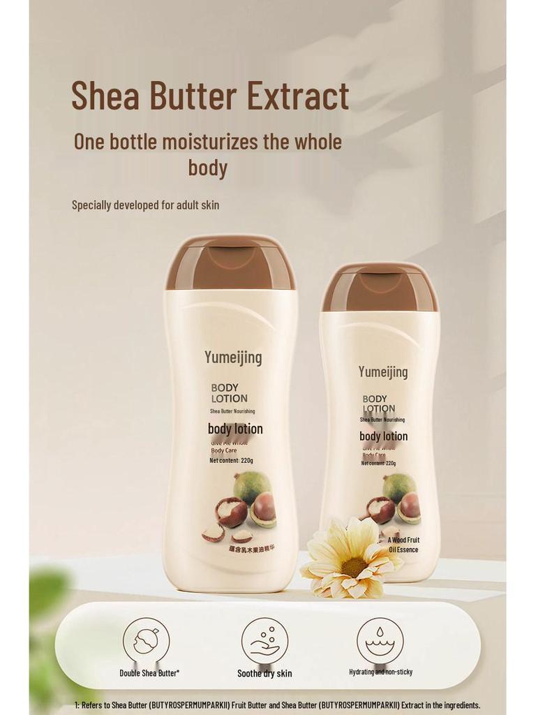 Yumeijing Shea Butter Body Lotion (220g/90g) - Genuine Product for Hydrating & Moisturizing Dry Skin