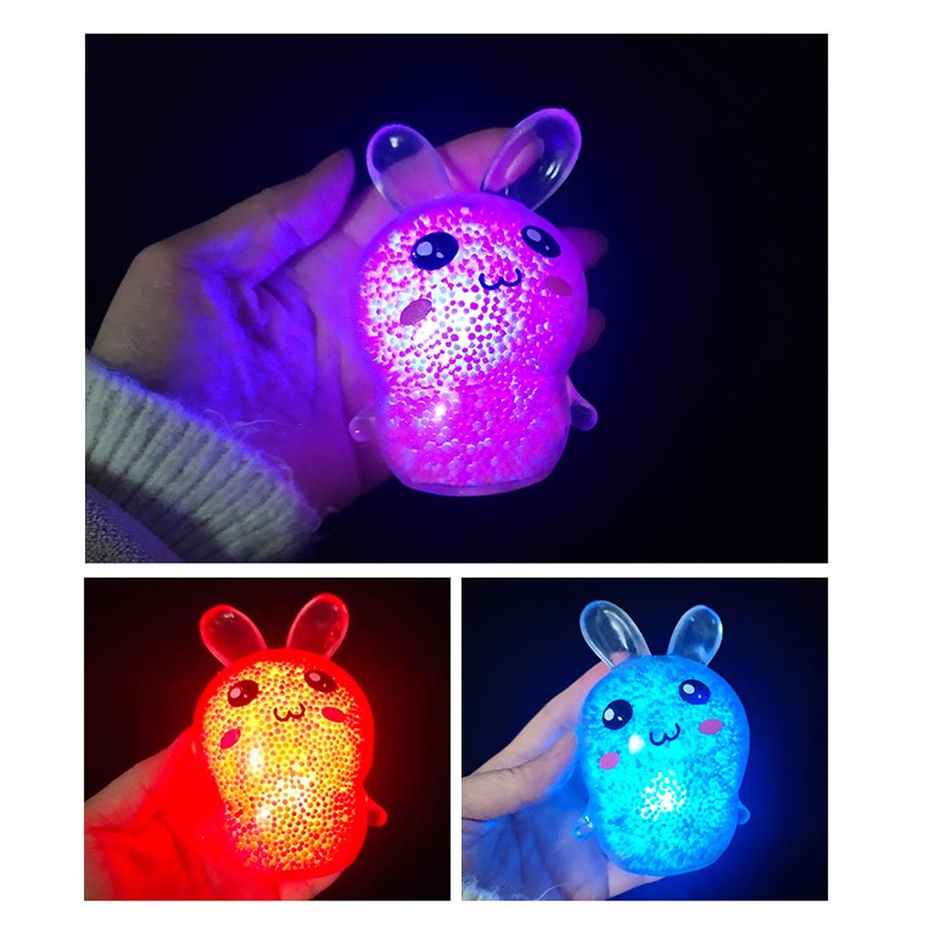 Light Up Foam Stress Toy for Children Cute Animal Shaped Flashing Bead Filled Sensory Ball for Hand Exercise Play