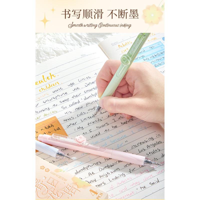 Retractable Neutral Pen With Long Clip Beautiful Design For Student Office Daily Use