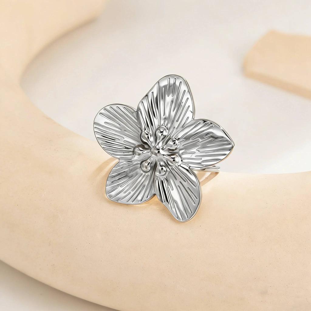 Ingemark Luxury Gold Color Stainless Steel Open Rings Women Bohemian Flower Heart-shaped Starfish Adjustable Knuckle Ring New