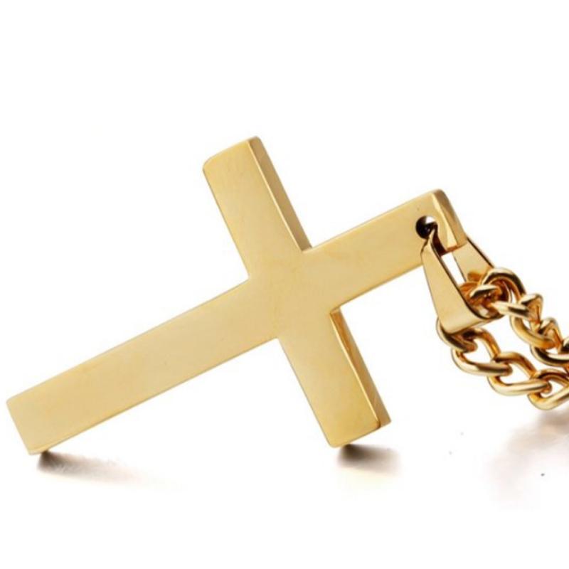 1 pezzo da uomo semplice moda croce pendente collana lunga collana gioielli regalo