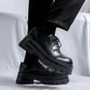 Casual Leather Men's Dress Shoes Big Head British Style Thick Soles Increase Wedding Groom Derby Platform Shoes for Men