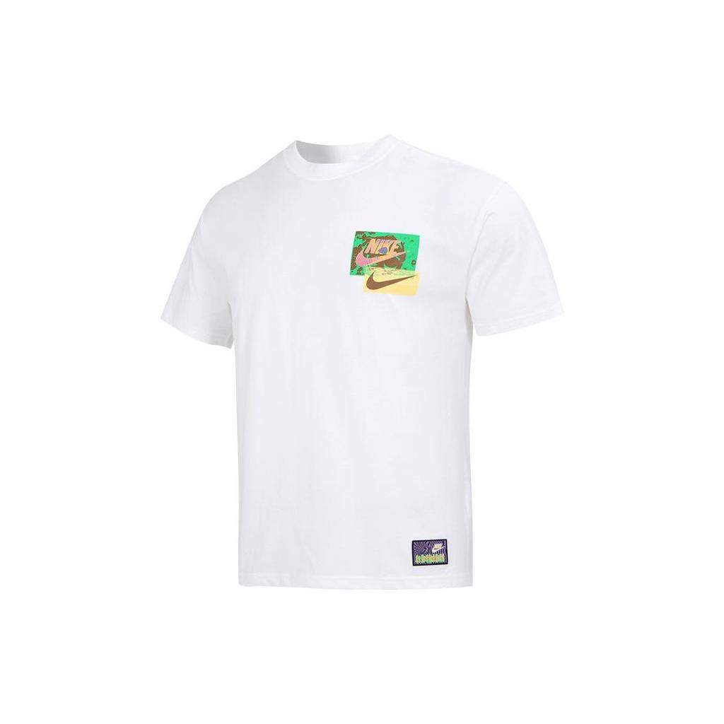 Nike T Shirts Men's White Crew Neck Moderate Straight Fit FB9787-100