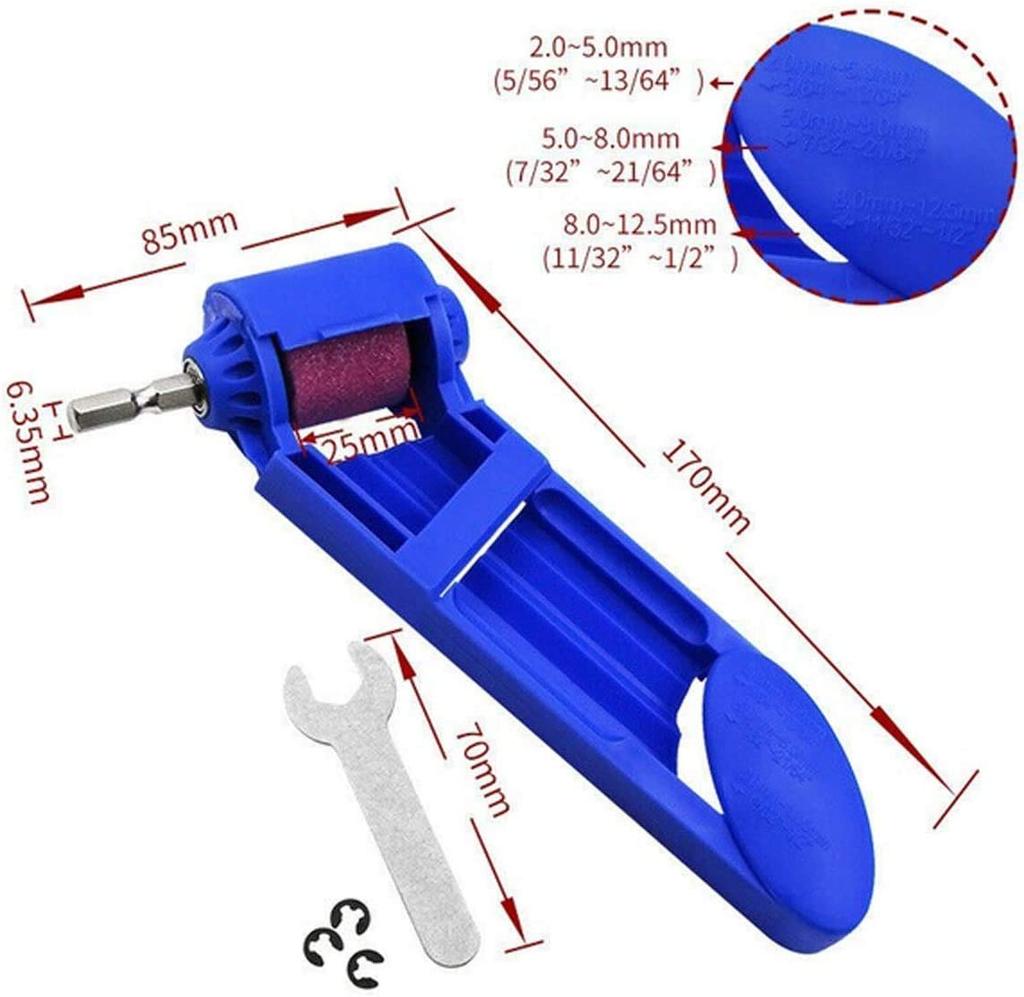 TAORAYO Drill Sharpener for Metal Range Portable Drill Sharpener with Corundum Grinding Hand Tool Drills, 2.0-12.5mm, Wheel,