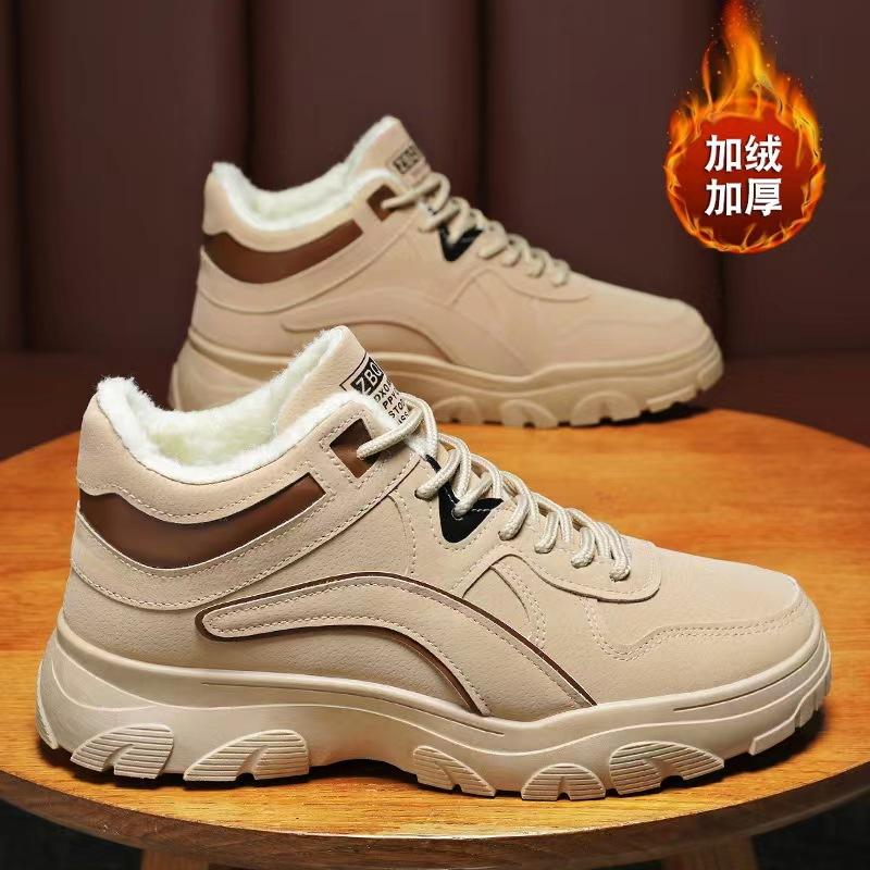 Men's Shoes New Mid High Top Work Boots Trend Versatile Sports Shoes Desert Boots Winter Warm Ankle Boots Outdoor Platform Shoes