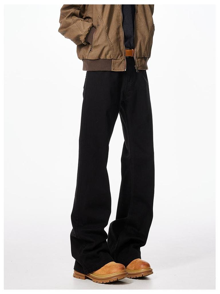 Paris Youth Bootcut Scimitar Jeans: Men's Autumn/Winter Loose-Fit Micro-Flare Straight Leg Pants
