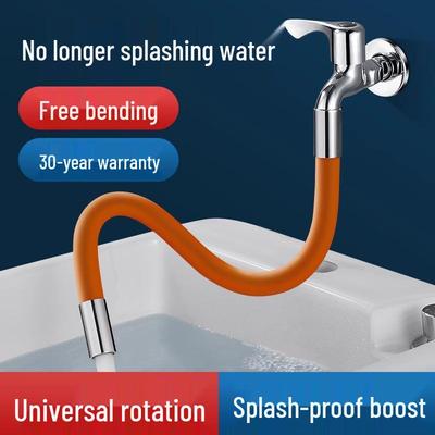 Universal Copper Faucet Extension Tube with Anti-Splash Rotating Soft Hose