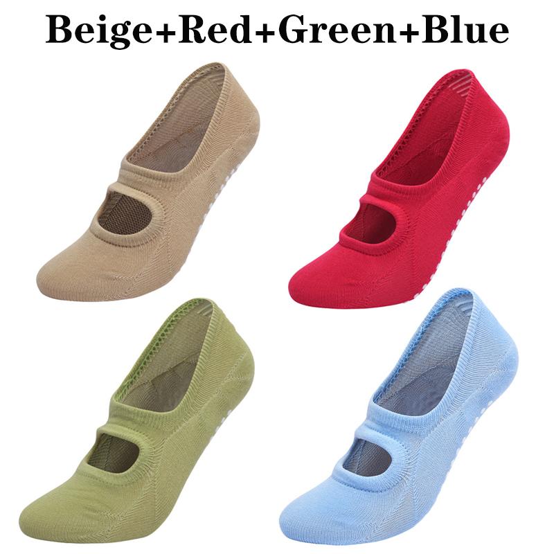 

4 пары носков для йоги, женские носки для пилатеса, балета, танцев, нескользящие женские носки для занятий спортом, тапочки для занятий йогой