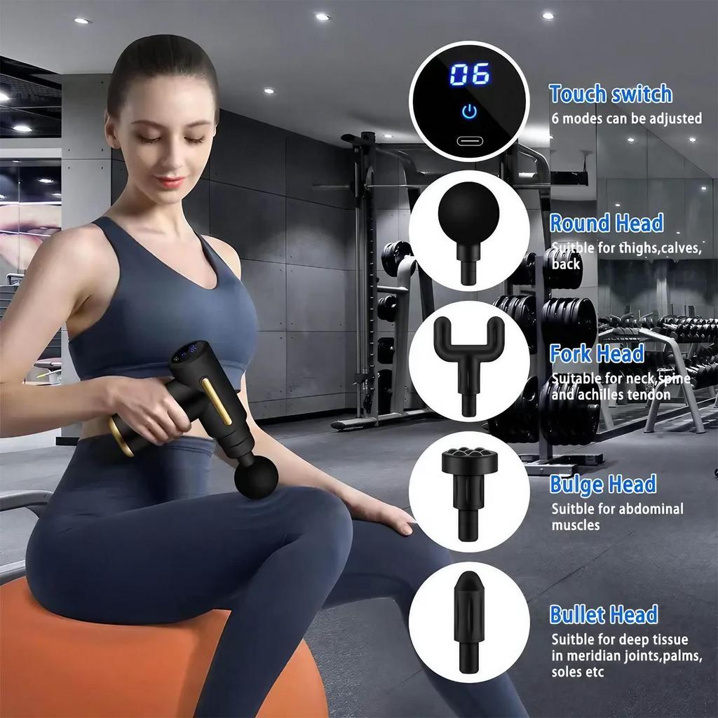 Fascial Gun Muscle Massage Gun Deep Tissue Handheld Percussion Massager For Body Back Neck Leg Pain Relief Muscle Recovery