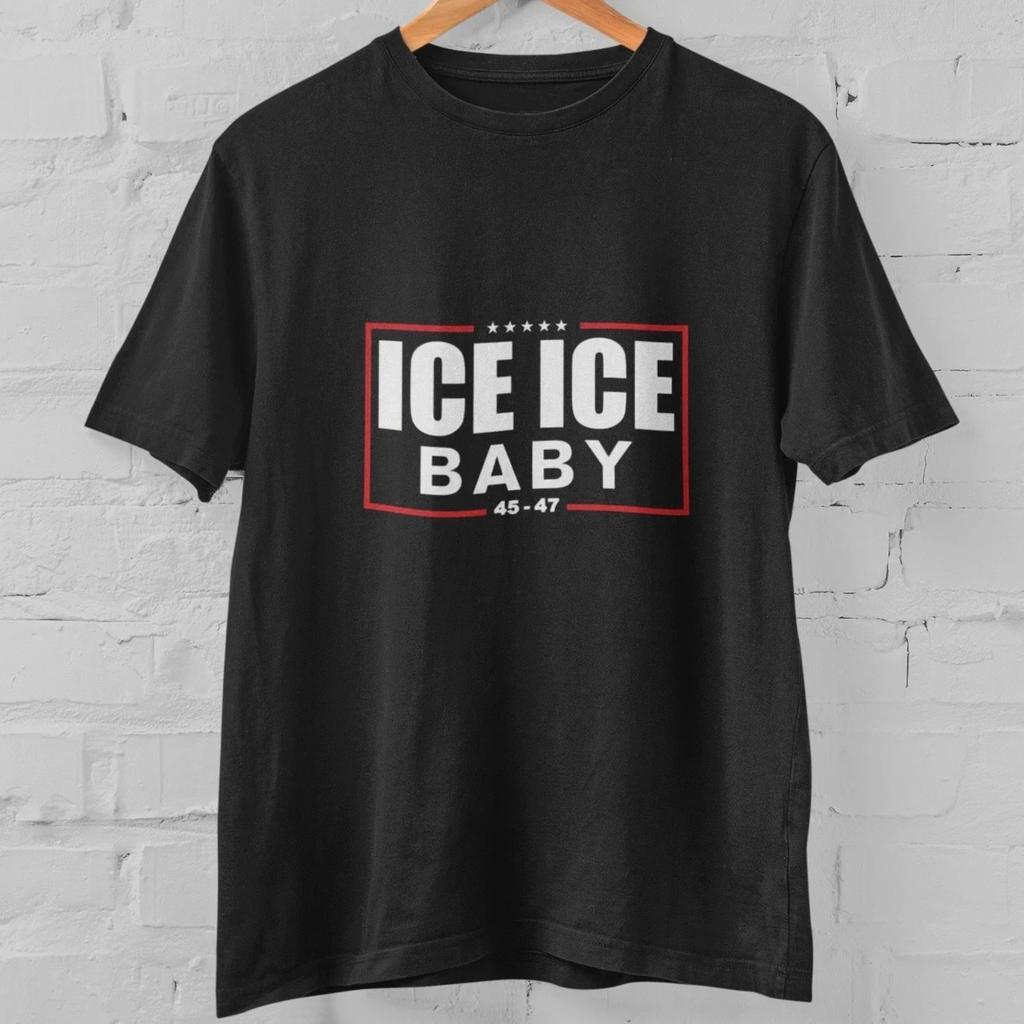 ICE ICE Baby Graphic T Shirt Funny Streetwear Unisex Black Tee Trendy Gift