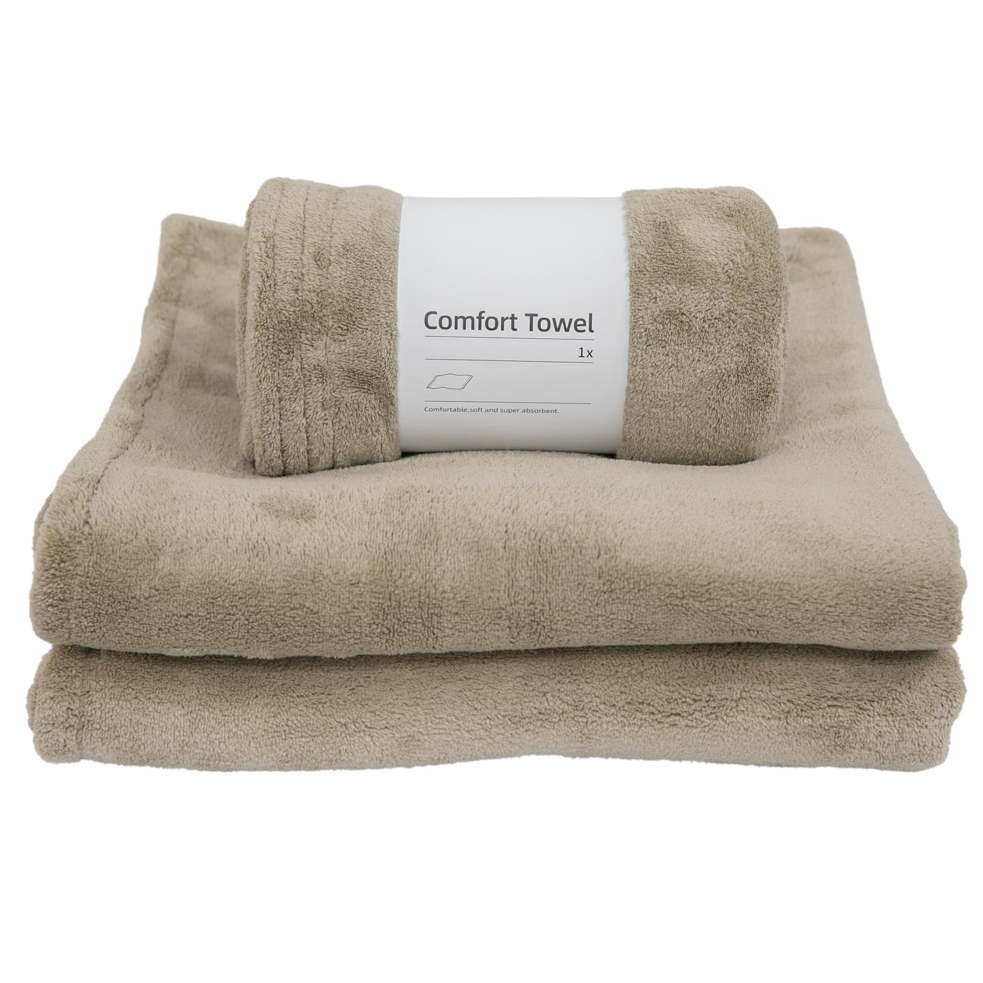 

Bath towel Microfiber 70 x 140cm and quick Set of 3 Large bath towel Big face towel Bath towel Towel Lap blanket Blanket LAB [Comfort Towel] (Beige)