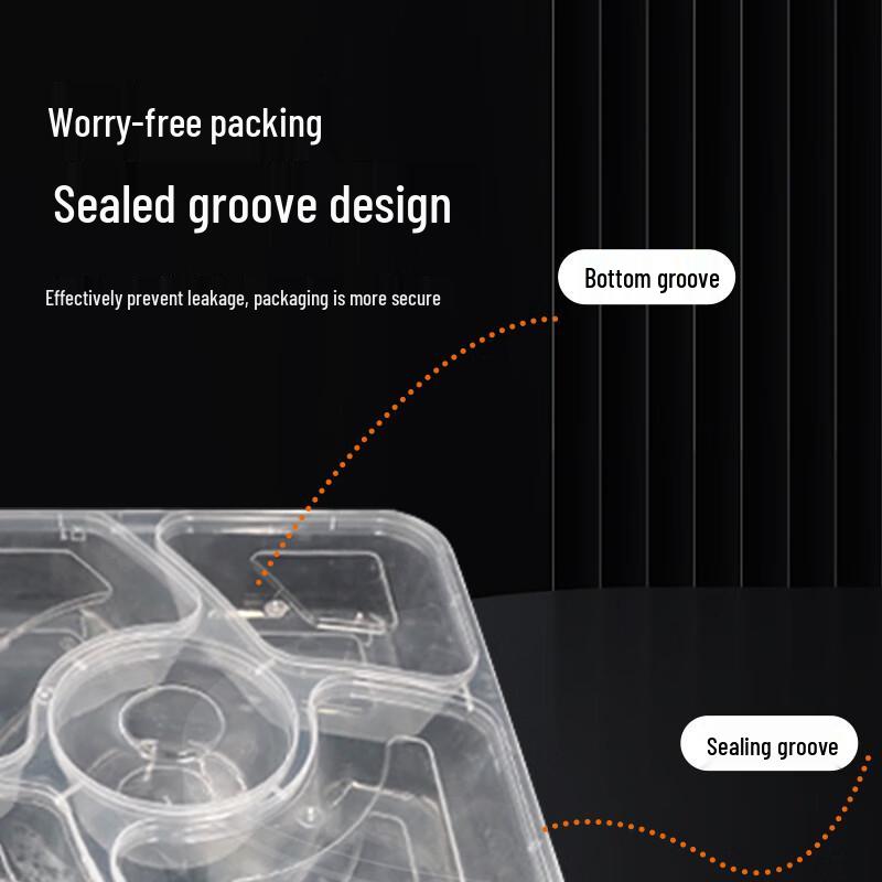 Food Grade Disposable 5-Compartment Takeaway Lunch Box