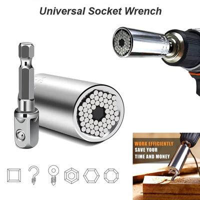 Universal Steckschlüssel Kopf Set Hülse Gadget 7-19mm Bohrmaschine Adapter Schraubenschlüssel Schlüssel Mutter Magic Grip Multi hand Werkzeuge multitool
