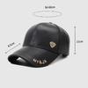 Autumn Winter Men's Velvet Warm Baseball Cap Women Leather Cap Outdoor Cotton Cap
