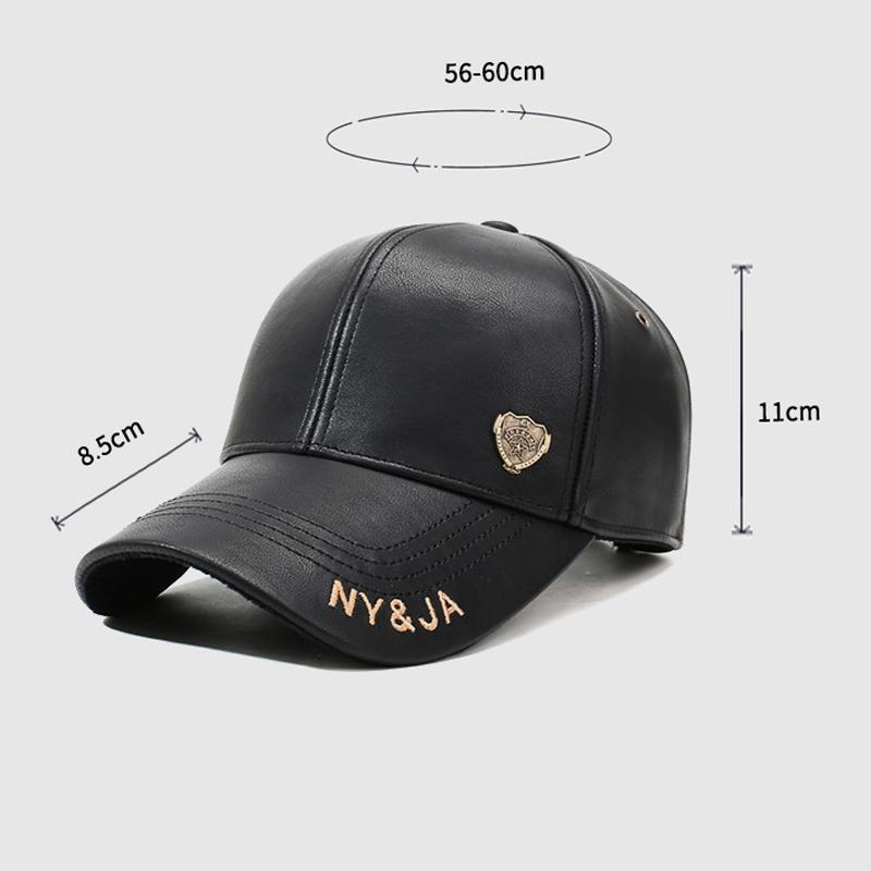 Autumn Winter Men's Velvet Warm Baseball Cap Women Leather Cap Outdoor Cotton Cap