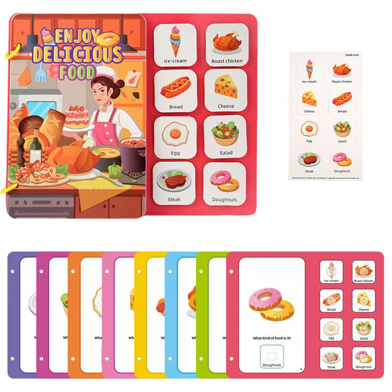 Montessori Repeatedly Sticker Busy Card Book Baby Paste Readings Matching Puzzle