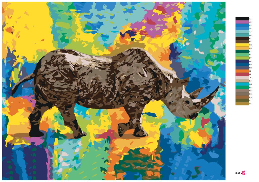 Satın alın Zuty Paint by Numbers RHINOCEROS, 40x50 cm Joom
