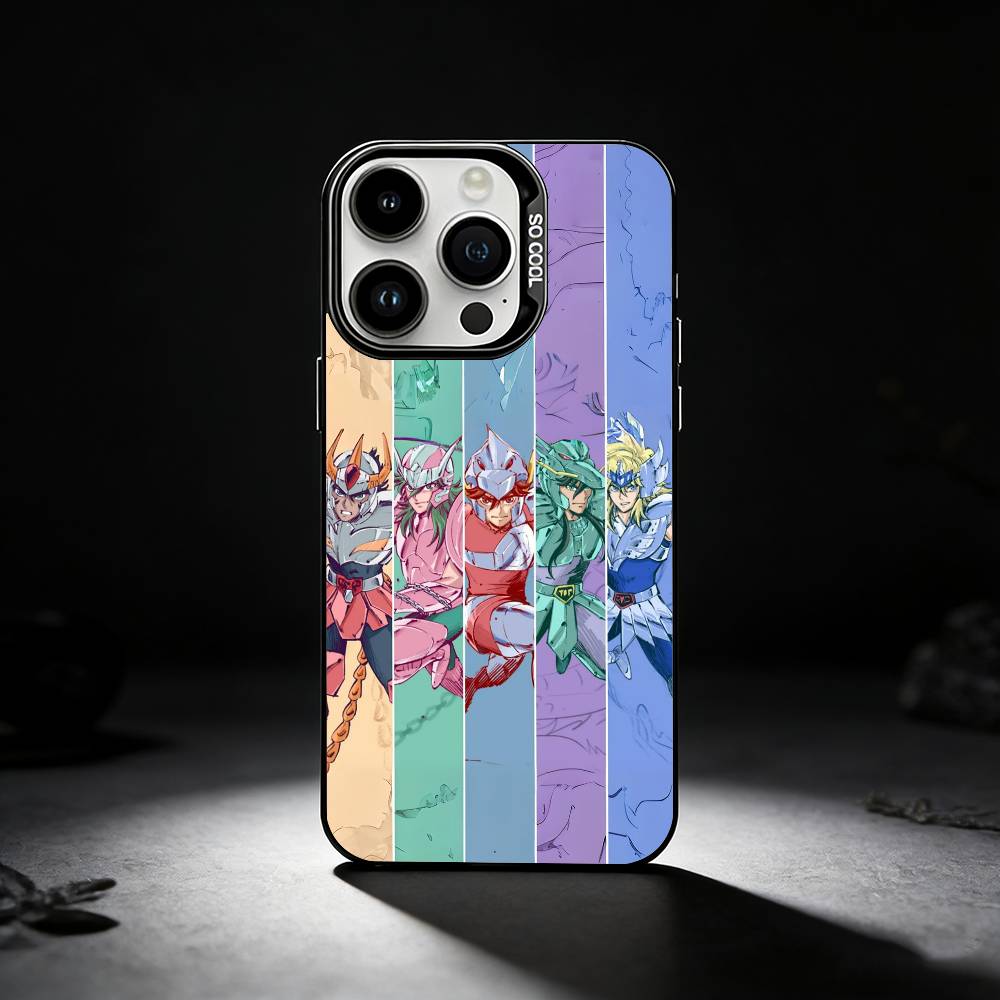 S-Saint Seiya Knights Zodiac Phone Case For iPhone 17,16,15,14,13,12,11 Plus,Pro Max,XS,Colored Silver Phone Case