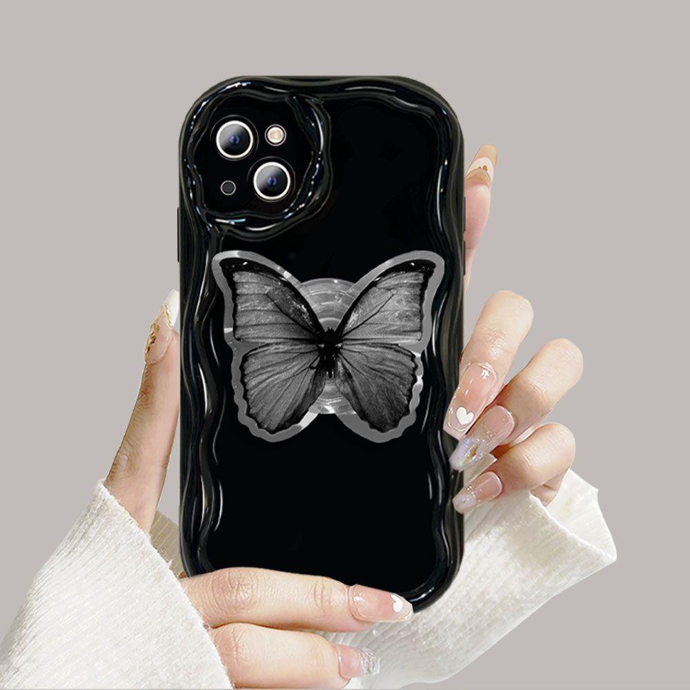 Korean Flower Bracket Holder 3D Wave Case For Realme 15 5G 15 14 13 12 Pro 11 Plus C71 C75 C53 C55 Note 60 C61 GT6 Cover Funda S