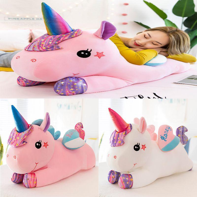 Luxuriously Soft Large Galaxy Unicorn Plush Toy Bed Pillow For Kids And Girls