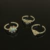 Niche Design Feeling Plated 14K High-End Sense Light Luxury Open Ring Zircon French Bee Fashion Ring Women