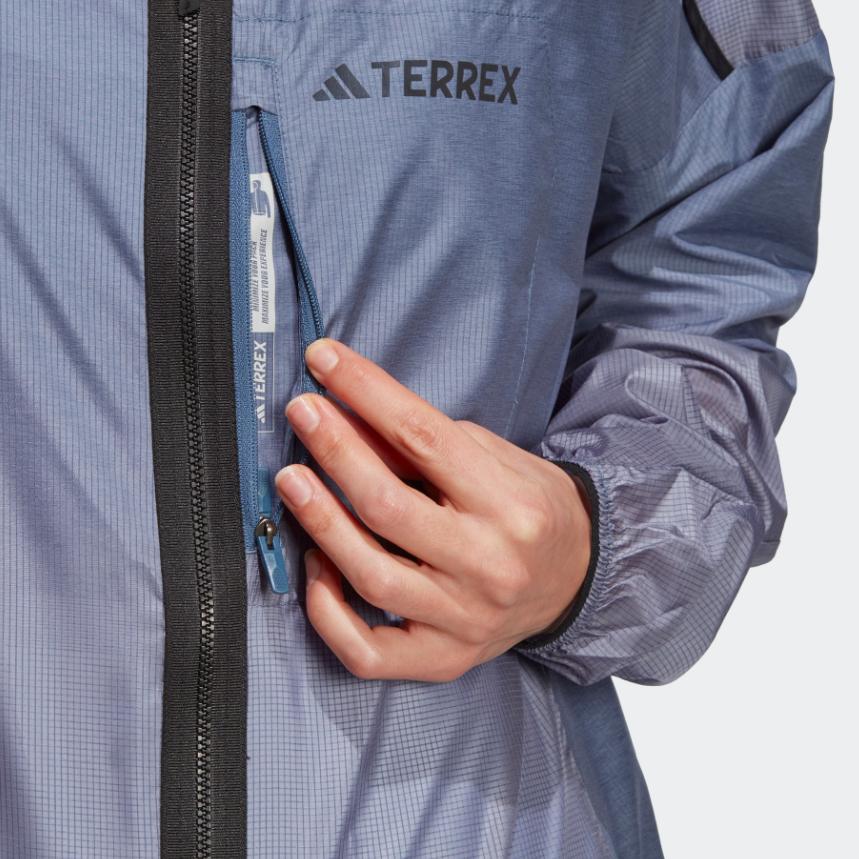 adidas Agravic Windweave Trail Logo Print Outdoor Sports Hooded Jacket Women Jackets Miracle-Blue-Grey HT9407