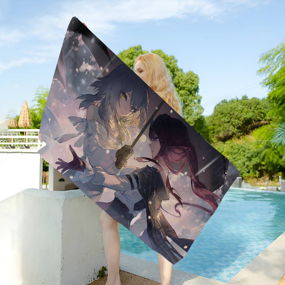 1pc cartoon beach towel Honkai Star Rail Cartoon Beach Towel Cute Kawaii Room Decor Bath Girls Children Hand Towels For Bathroom