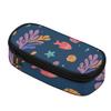 Pencil Bag Large Capacity Zipper Closure 300D Polyester with Spacious Main Pocket Mesh Layer and Pen Slot Divider for Students