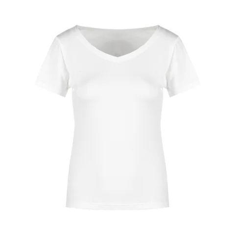 White v-neck short-sleeved front shoulder T-shirt women's summer basic slim-fit inner Spice Girl simple and thin bottoming shirt top