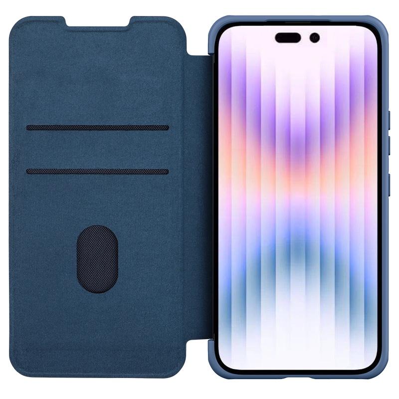 NILLKIN QIN Pro Plain PU kožené pouzdro pro iPhone 14 Pro Flipové pouzdro na telefon Nárazuvzdorné ochranné pouzdro pro fotoaparát s držákem na karty