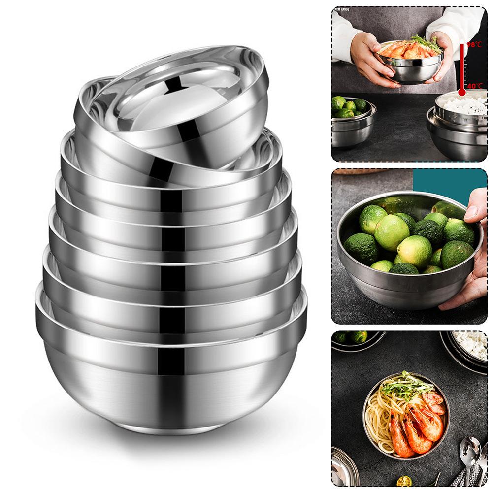 Double Layer Insulated Stainless Steel Bowls for Keeping Food Hot or Cold