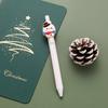 24PCS Novelty Christmas Santa Claus Snowman Patch Pen, 0.5mm Black Fine Point Retractable Pens, Durable Plastic,Suitable Office School Use